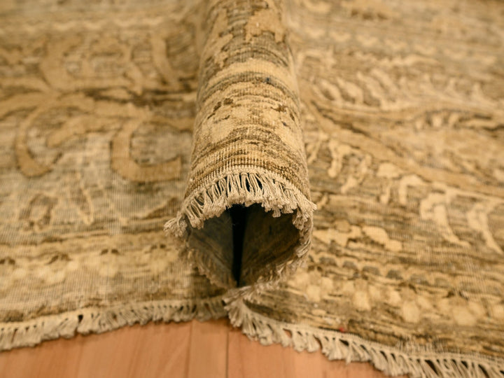 8'9" x 11'10" New Hand Knotted Brown Wool Rectangle Oriental Rug - MOA10276182