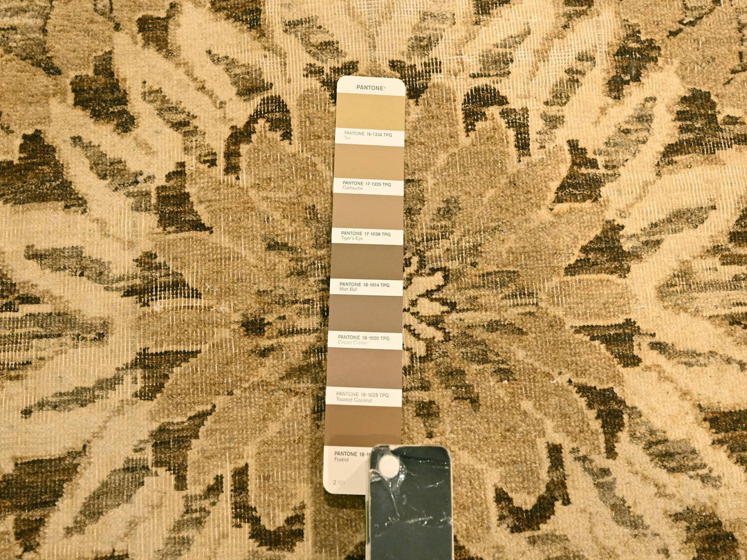 8'9" x 11'10" New Hand Knotted Brown Wool Rectangle Oriental Rug - MOA10276182