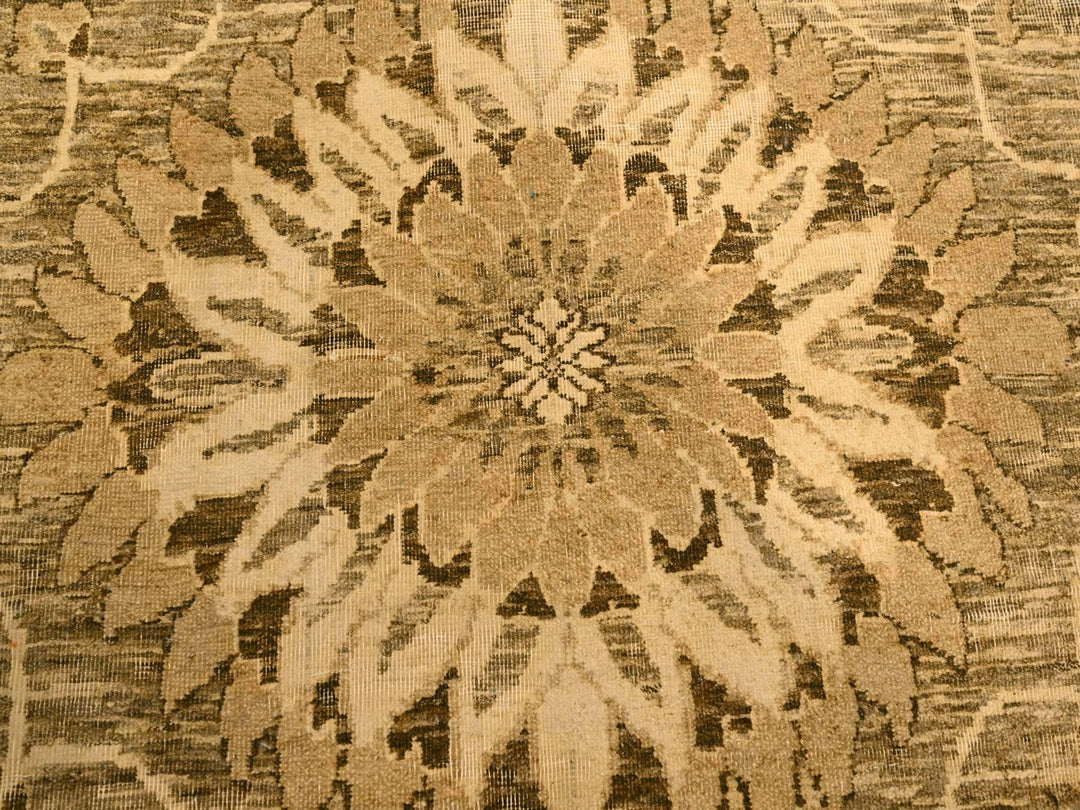 8'9" x 11'10" New Hand Knotted Brown Wool Rectangle Oriental Rug - MOA10276182