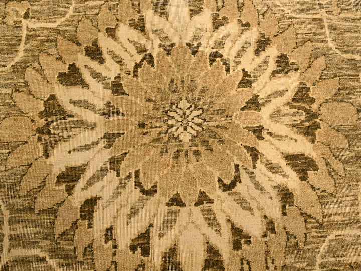 8'9" x 11'10" New Hand Knotted Brown Wool Rectangle Oriental Rug - MOA10276182