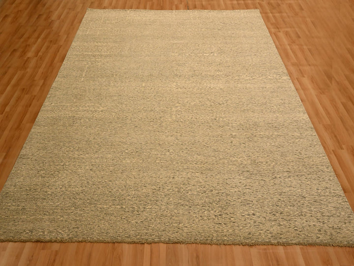 7'9" x 9'7" New Hand Knotted Beige Wool Rectangle Oriental Rug - MOA10276183