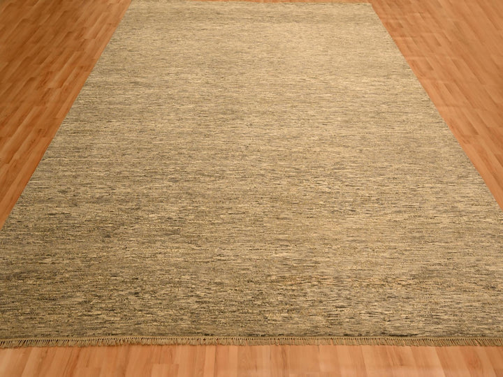 8'10" x 11'10" New Hand Knotted Brown Wool Rectangle Oriental Rug - MOA10276185