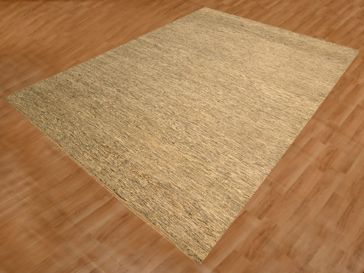8'10" x 11'10" New Hand Knotted Brown Wool Rectangle Oriental Rug - MOA10276185