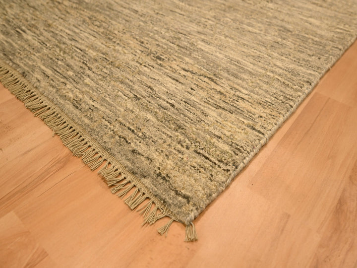 8'10" x 11'10" New Hand Knotted Brown Wool Rectangle Oriental Rug - MOA10276185