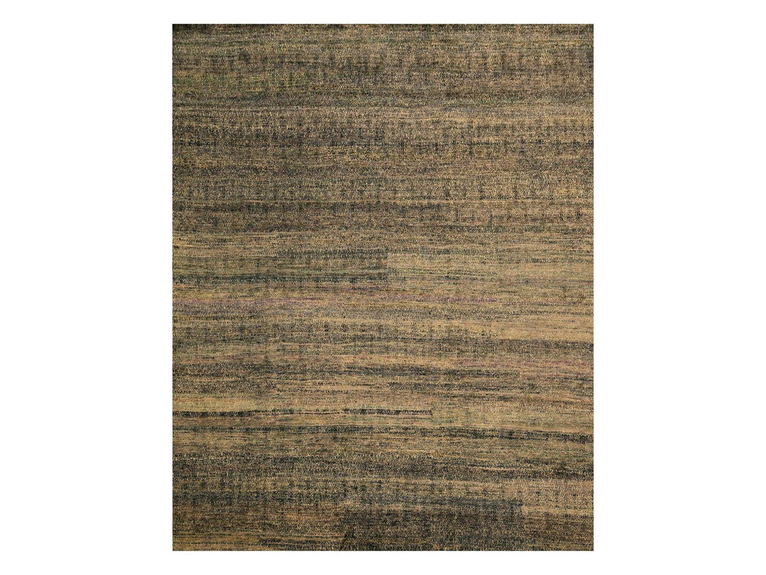 8'0" x 10'2" New Hand Knotted Brown Sari Silk Rectangle Oriental Rug - MOA10276186
