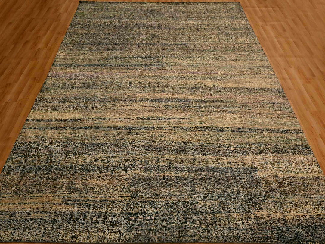 8'0" x 10'2" New Hand Knotted Brown Sari Silk Rectangle Oriental Rug - MOA10276186