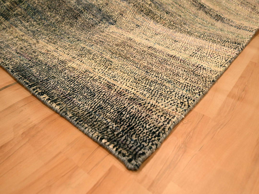 8'0" x 10'2" New Hand Knotted Brown Sari Silk Rectangle Oriental Rug - MOA10276186