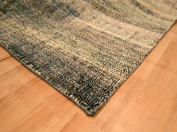 8'0" x 10'2" New Hand Knotted Brown Sari Silk Rectangle Oriental Rug - MOA10276186