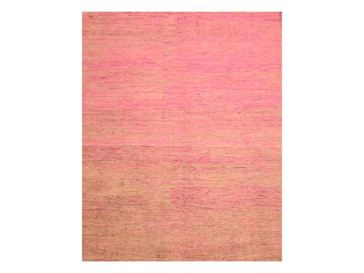 7'9" x 10'0" New Hand Knotted Pink Sari Silk Rectangle Oriental Rug - MOA10276187