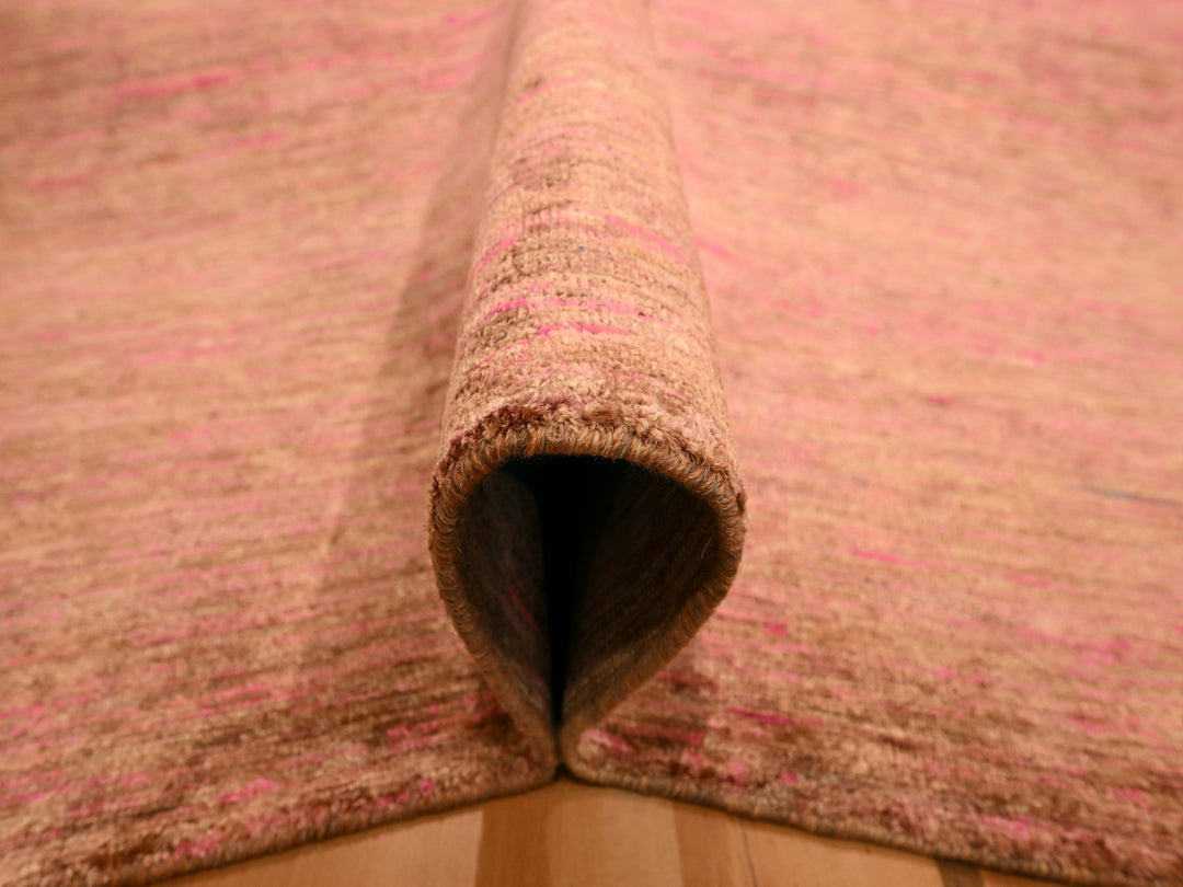 7'9" x 10'0" New Hand Knotted Pink Sari Silk Rectangle Oriental Rug - MOA10276187