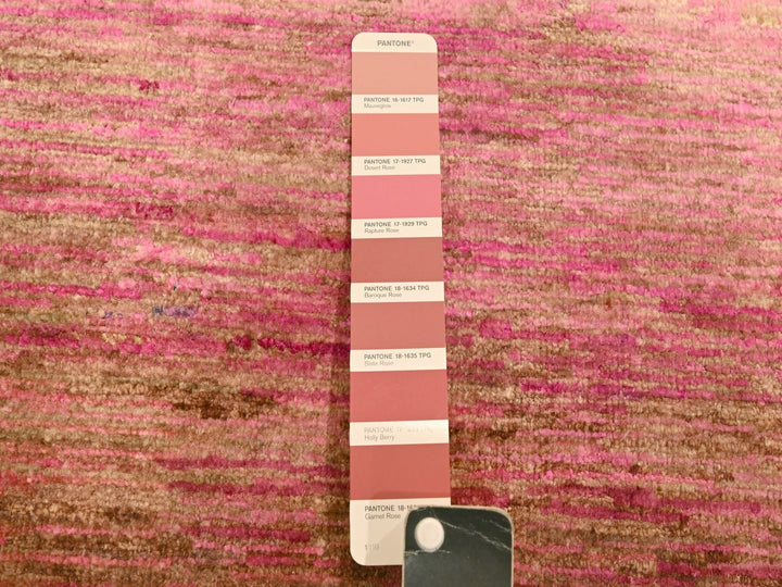 7'9" x 10'0" New Hand Knotted Pink Sari Silk Rectangle Oriental Rug - MOA10276187