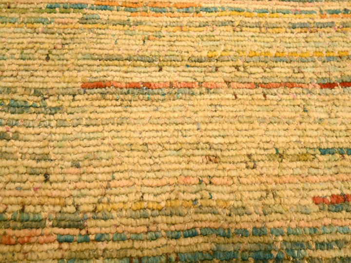 8'0" x 10'3" New Hand Knotted Yellow Wool & Sari Silk Rectangle Oriental Rug - MOA10276190