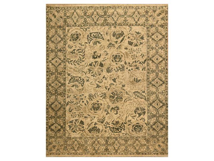 7'10" x 9'9" New Hand Knotted Brown Wool Rectangle Oriental Rug - MOA10276192