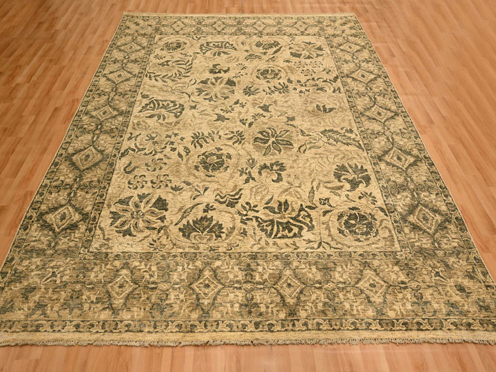7'10" x 9'9" New Hand Knotted Brown Wool Rectangle Oriental Rug - MOA10276192