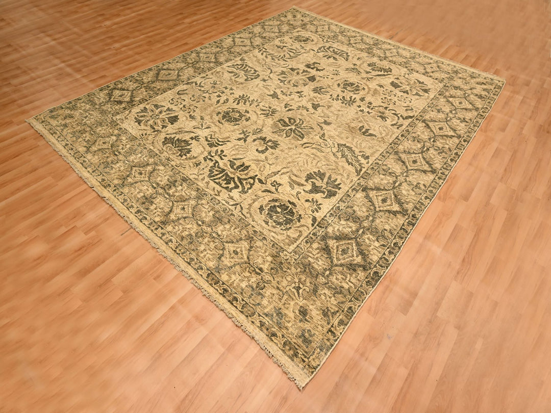 7'10" x 9'9" New Hand Knotted Brown Wool Rectangle Oriental Rug - MOA10276192