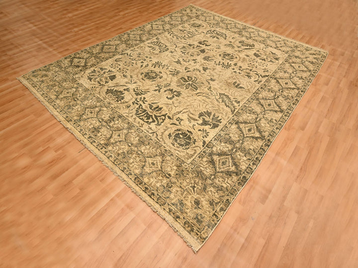 7'10" x 9'9" New Hand Knotted Brown Wool Rectangle Oriental Rug - MOA10276192