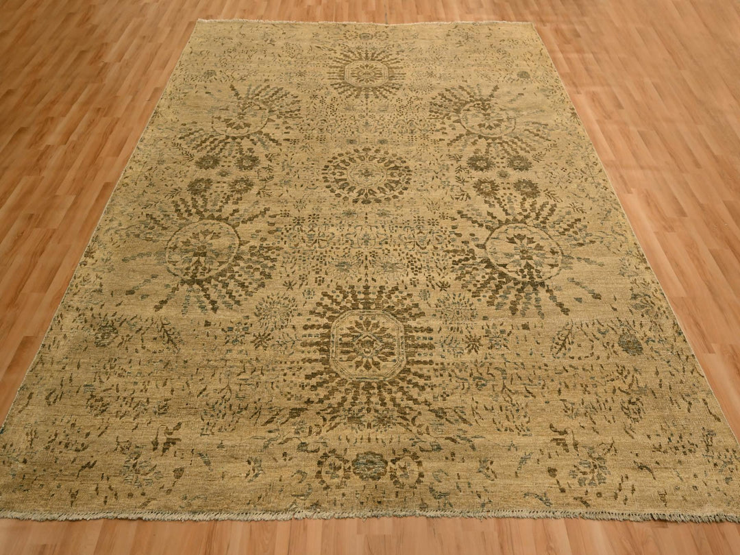 7'9" x 10'1" New Hand Knotted Brown Wool Rectangle Oriental Rug - MOA10276193