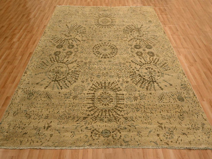 7'9" x 10'1" New Hand Knotted Brown Wool Rectangle Oriental Rug - MOA10276193