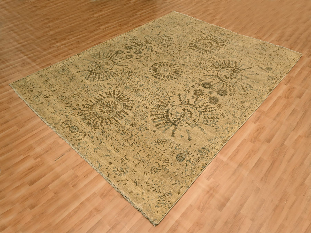 7'9" x 10'1" New Hand Knotted Brown Wool Rectangle Oriental Rug - MOA10276193