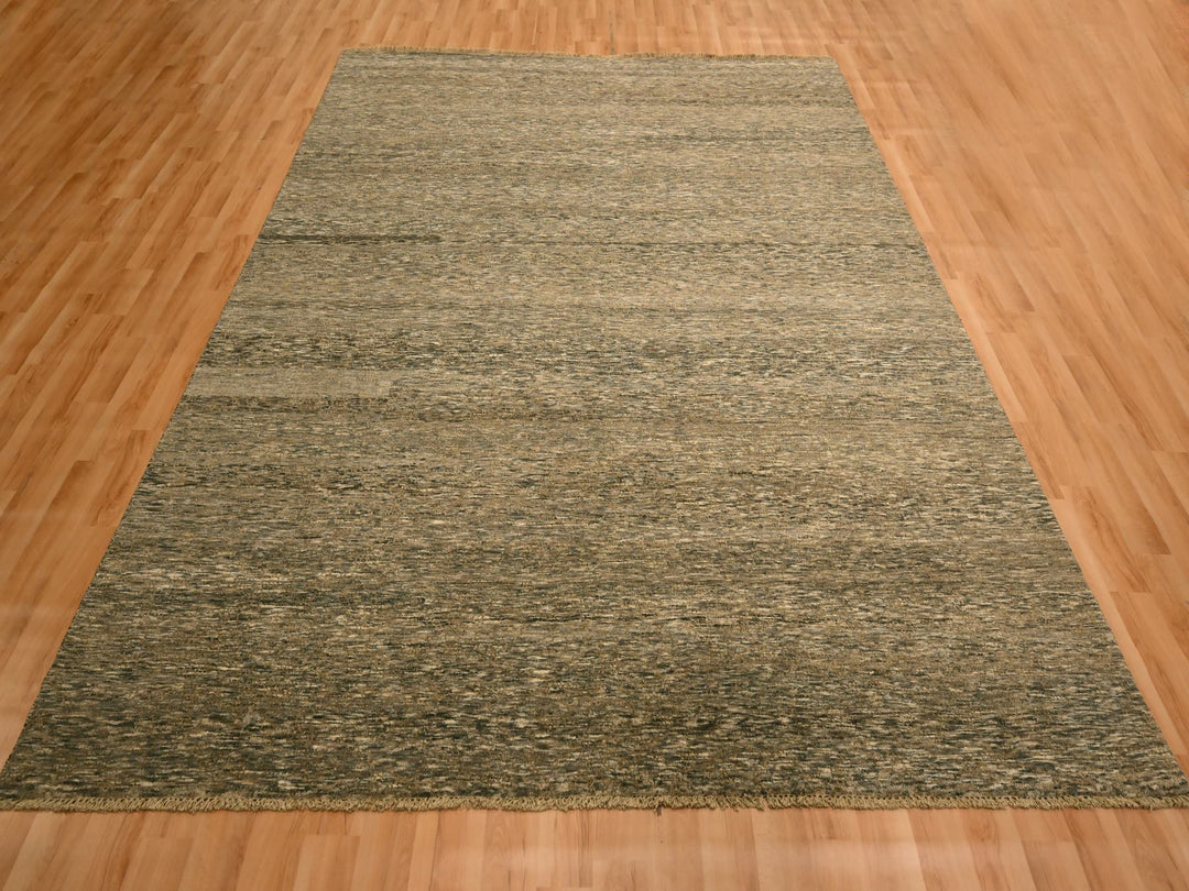 7'6" x 9'11" New Hand Knotted Brown Wool Rectangle Oriental Rug - MOA10276196