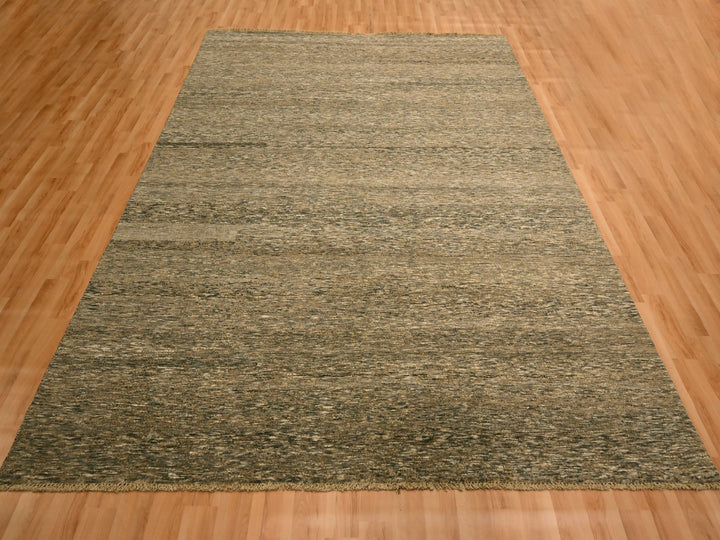 7'6" x 9'11" New Hand Knotted Brown Wool Rectangle Oriental Rug - MOA10276196
