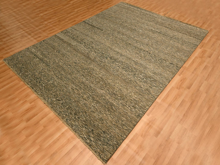 7'6" x 9'11" New Hand Knotted Brown Wool Rectangle Oriental Rug - MOA10276196