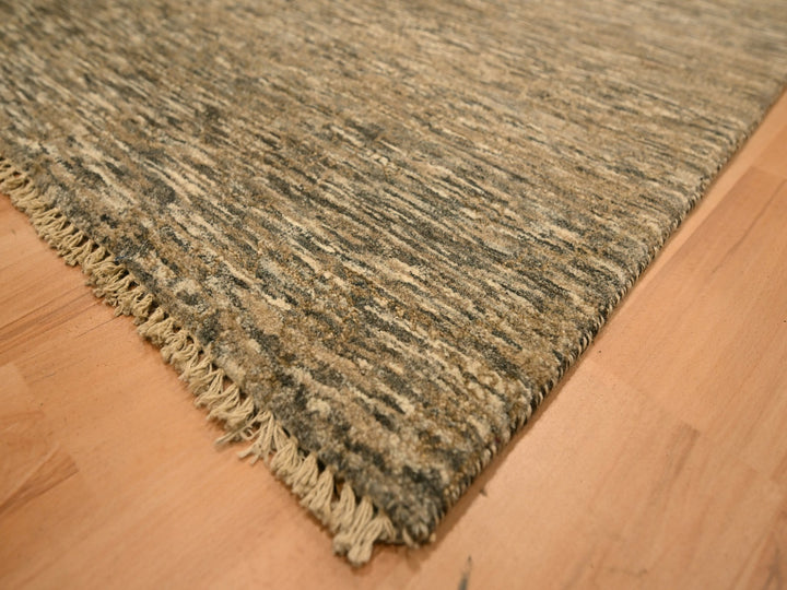 7'6" x 9'11" New Hand Knotted Brown Wool Rectangle Oriental Rug - MOA10276196