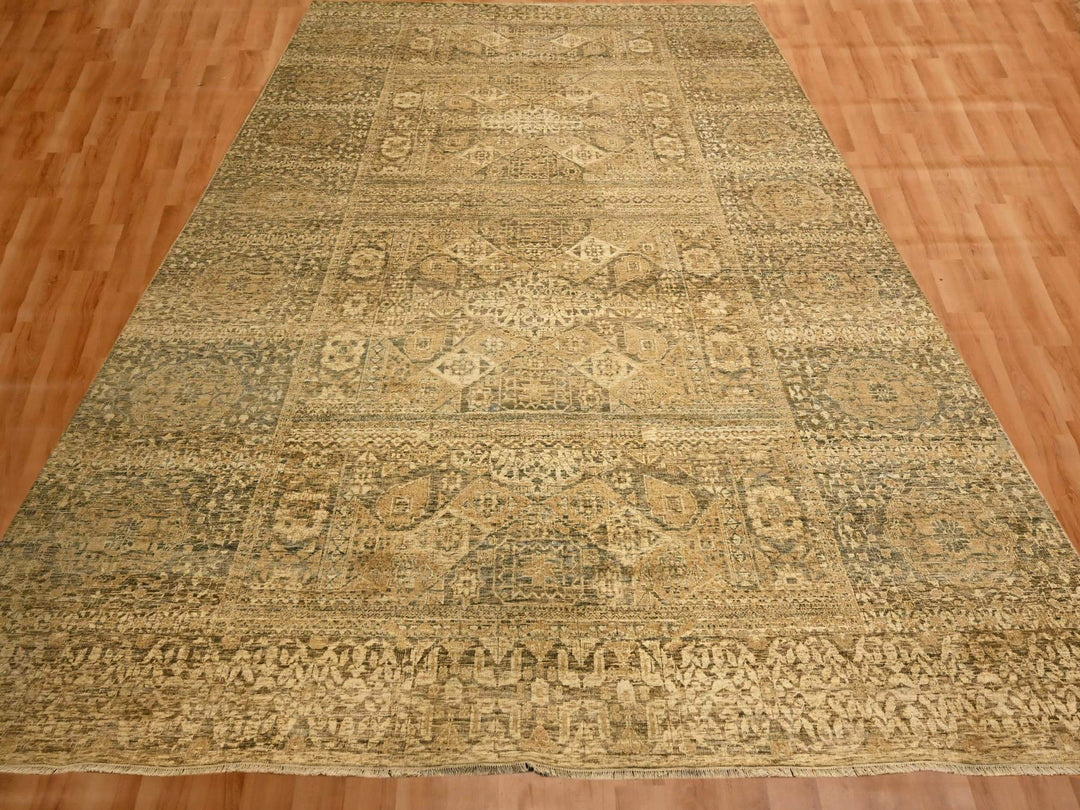 10'0" x 13'8" New Hand Knotted Brown Wool Rectangle Oriental Rug - MOA10276199