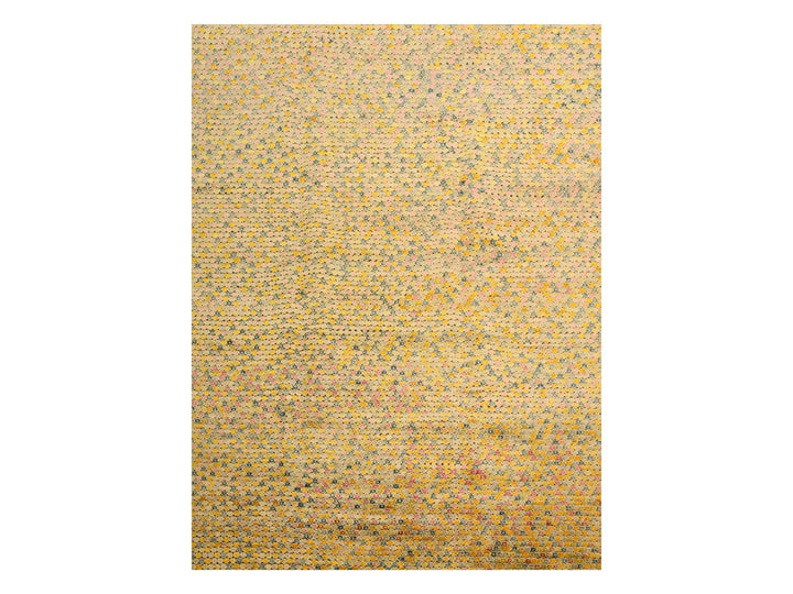 8'10" x 12'2" New Hand Knotted Yellow Sari Silk Rectangle Oriental Rug - MOA10276201