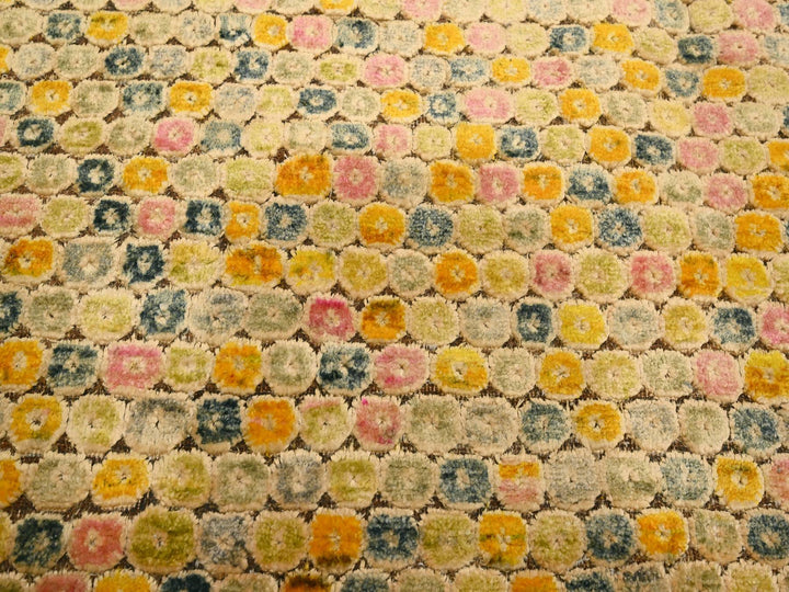 8'10" x 12'2" New Hand Knotted Yellow Sari Silk Rectangle Oriental Rug - MOA10276201