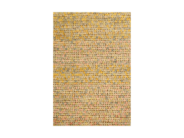 4'11" x 7'7" New Hand Knotted Yellow Sari Silk Rectangle Oriental Rug - MOA10276202