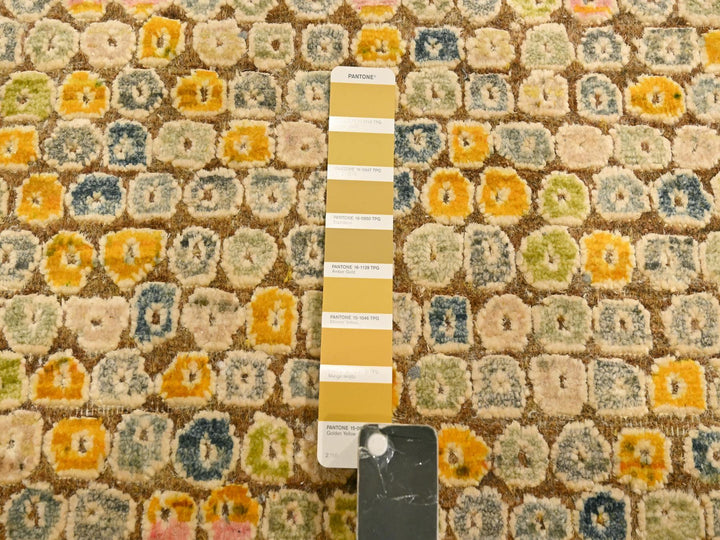 4'11" x 7'7" New Hand Knotted Yellow Sari Silk Rectangle Oriental Rug - MOA10276202