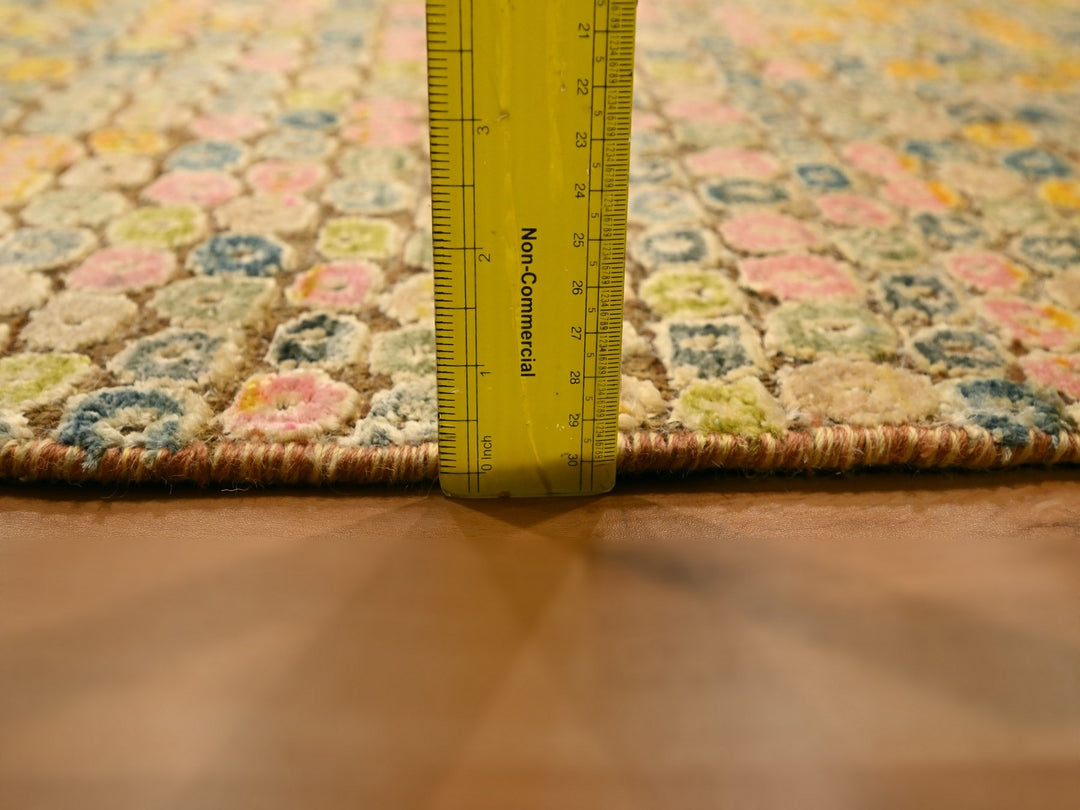 4'11" x 7'7" New Hand Knotted Yellow Sari Silk Rectangle Oriental Rug - MOA10276202
