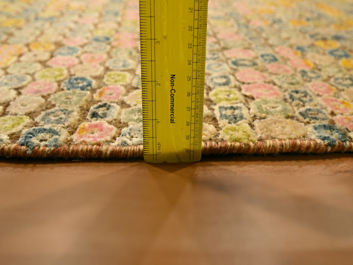 4'11" x 7'7" New Hand Knotted Yellow Sari Silk Rectangle Oriental Rug - MOA10276202