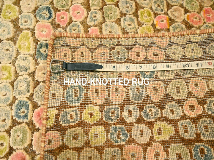 4'11" x 7'7" New Hand Knotted Yellow Sari Silk Rectangle Oriental Rug - MOA10276202