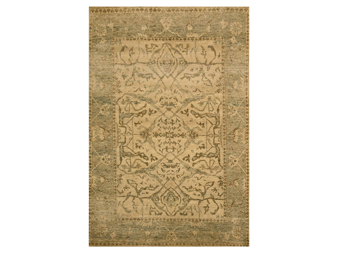 5'11" x 9'7" New Hand Knotted Brown Wool Rectangle Oriental Rug - MOA10276203