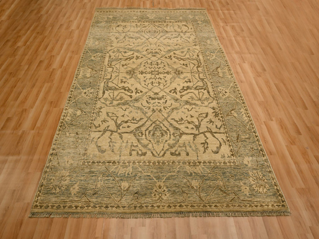5'11" x 9'7" New Hand Knotted Brown Wool Rectangle Oriental Rug - MOA10276203
