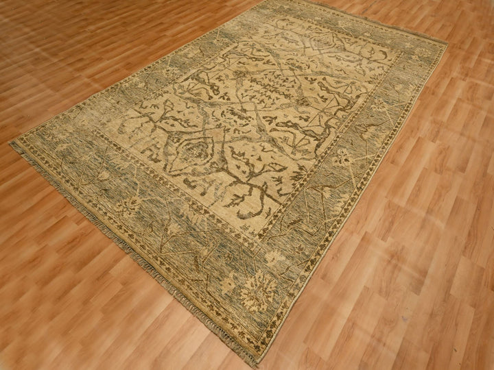 5'11" x 9'7" New Hand Knotted Brown Wool Rectangle Oriental Rug - MOA10276203