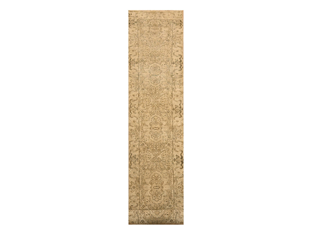 2'4" x 19'11" New Hand Knotted Brown Wool Runner Oriental Rug - MOA10276207