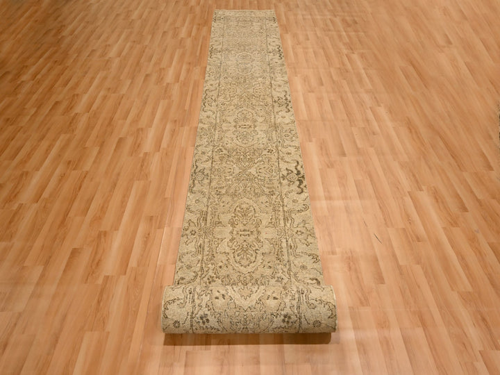 2'4" x 19'11" New Hand Knotted Brown Wool Runner Oriental Rug - MOA10276207