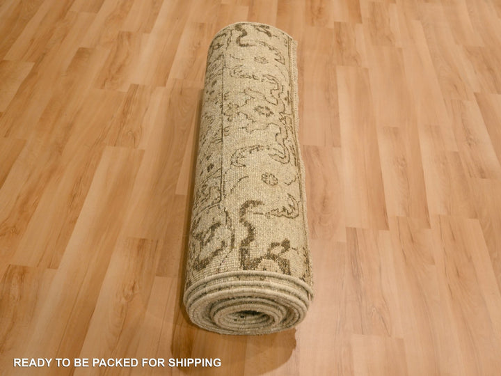 2'4" x 19'11" New Hand Knotted Brown Wool Runner Oriental Rug - MOA10276207