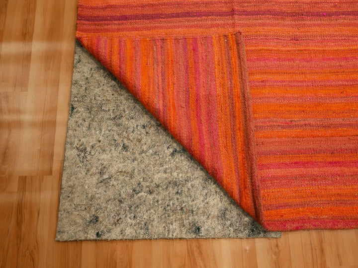 8'0" x 10'1" New Hand Knotted Orange Wool & Sari Silk Rectangle Oriental Rug - MOA10276210