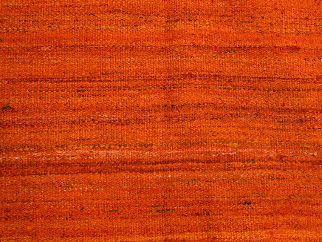 8'0" x 10'1" New Hand Knotted Orange Wool & Sari Silk Rectangle Oriental Rug - MOA10276210