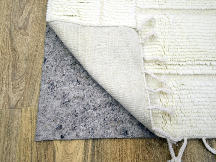 10'1" x 14'0" New Hand Knotted Ivory Wool Rectangle Oriental Rug - MOA10276211
