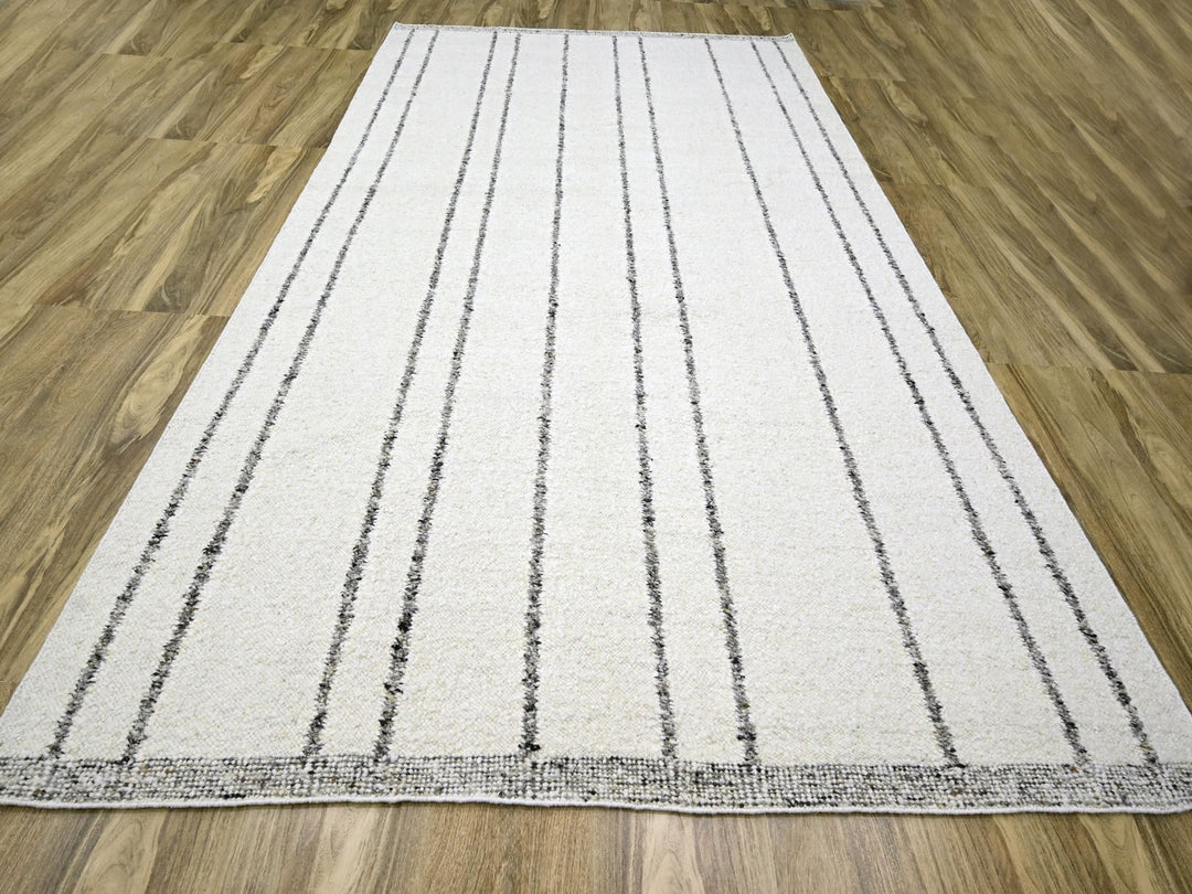 10'0" x 14'0" New Hand Knotted Ivory Wool Rectangle Oriental Rug - MOA10276212