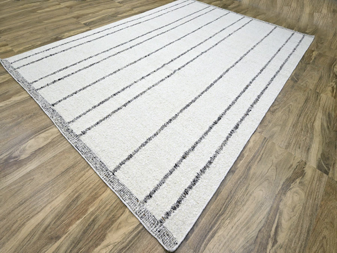 10'0" x 14'0" New Hand Knotted Ivory Wool Rectangle Oriental Rug - MOA10276212