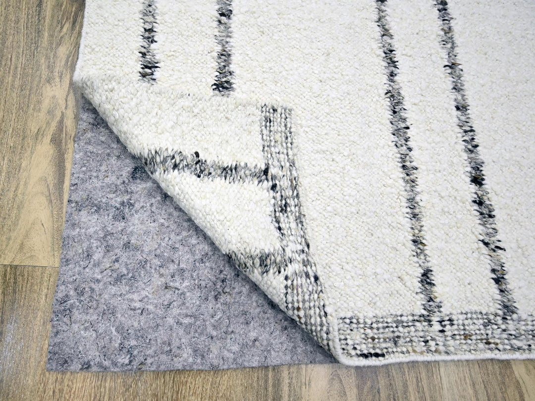 10'0" x 14'0" New Hand Knotted Ivory Wool Rectangle Oriental Rug - MOA10276212