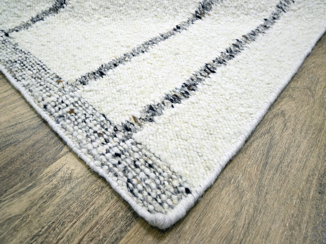 10'0" x 14'0" New Hand Knotted Ivory Wool Rectangle Oriental Rug - MOA10276212
