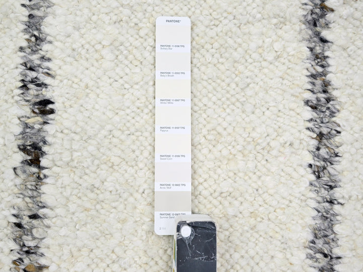 10'0" x 14'0" New Hand Knotted Ivory Wool Rectangle Oriental Rug - MOA10276212