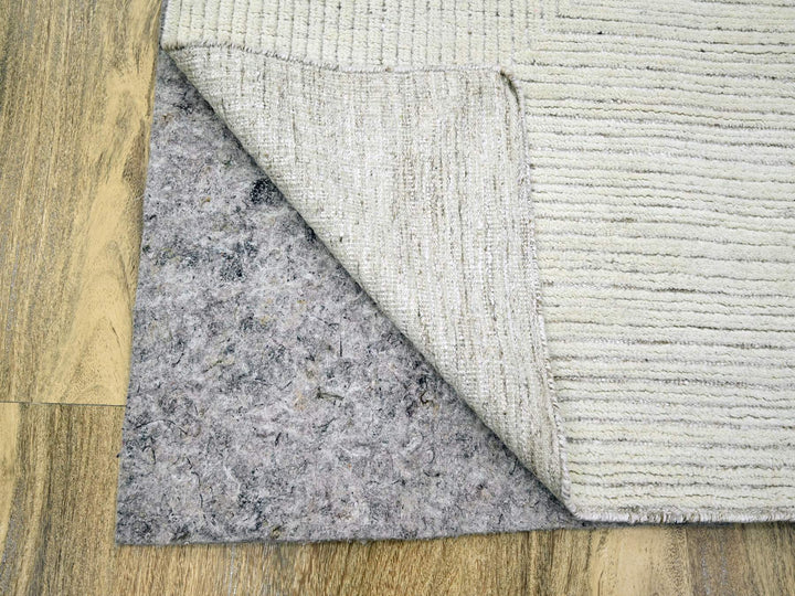 9'0" x 12'0" New Hand Knotted Ivory Wool Rectangle Oriental Rug - MOA10276215